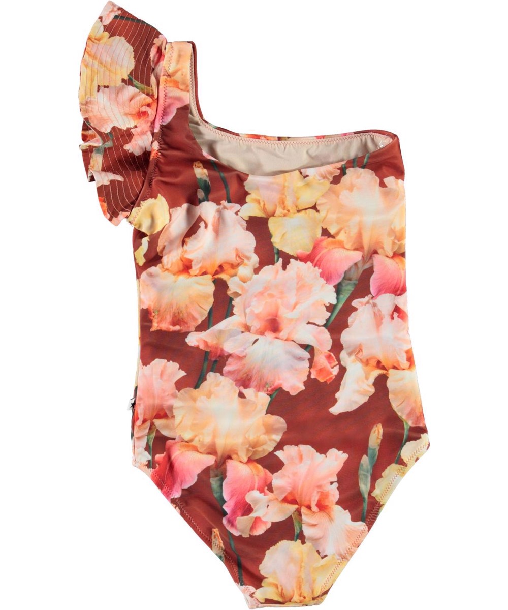 Nitt - Iris - Asymmetrical swimsuit with laser cut ruffle edge 