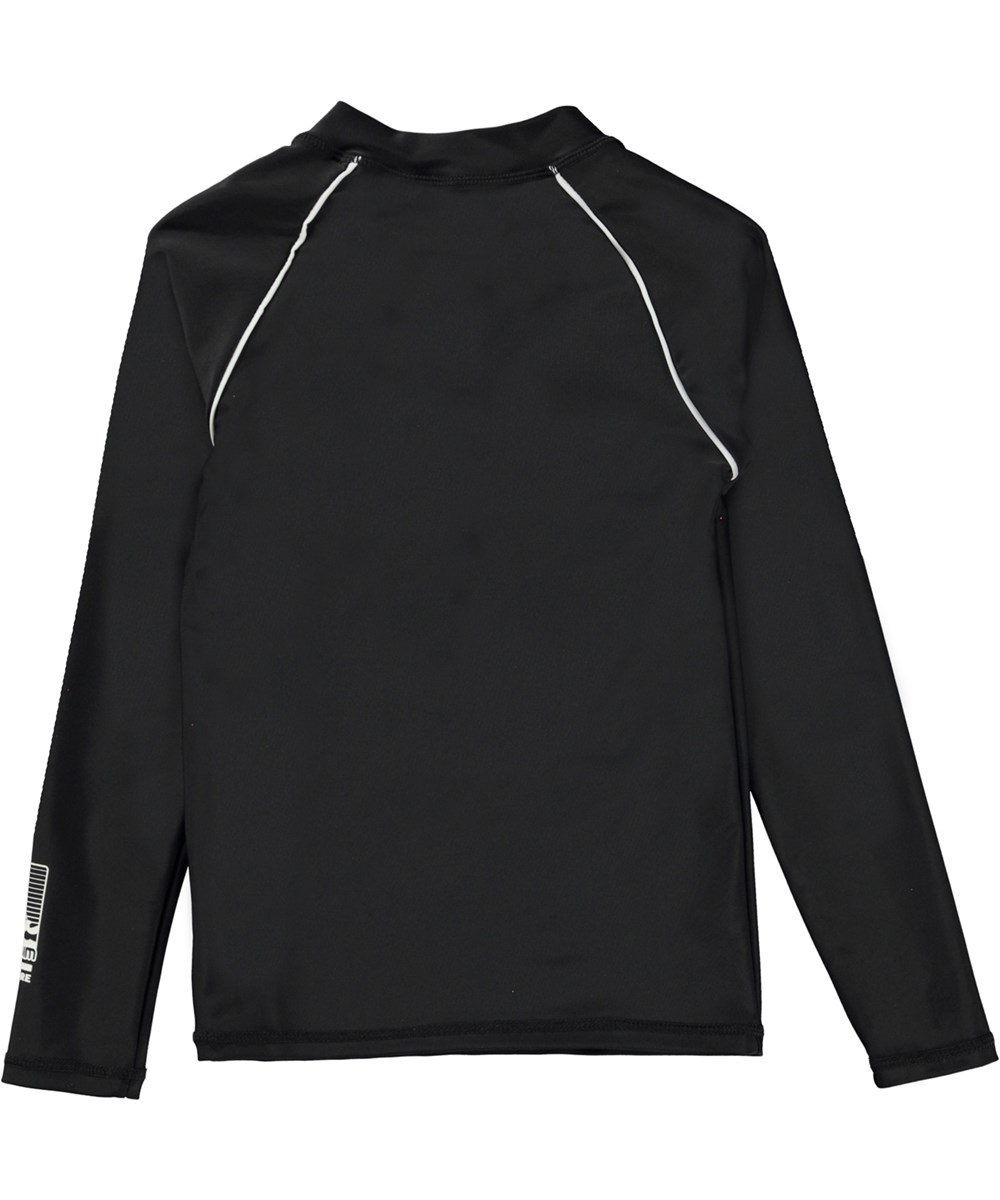 Noble - Black - Black, long sleeve rash guard with zip closure