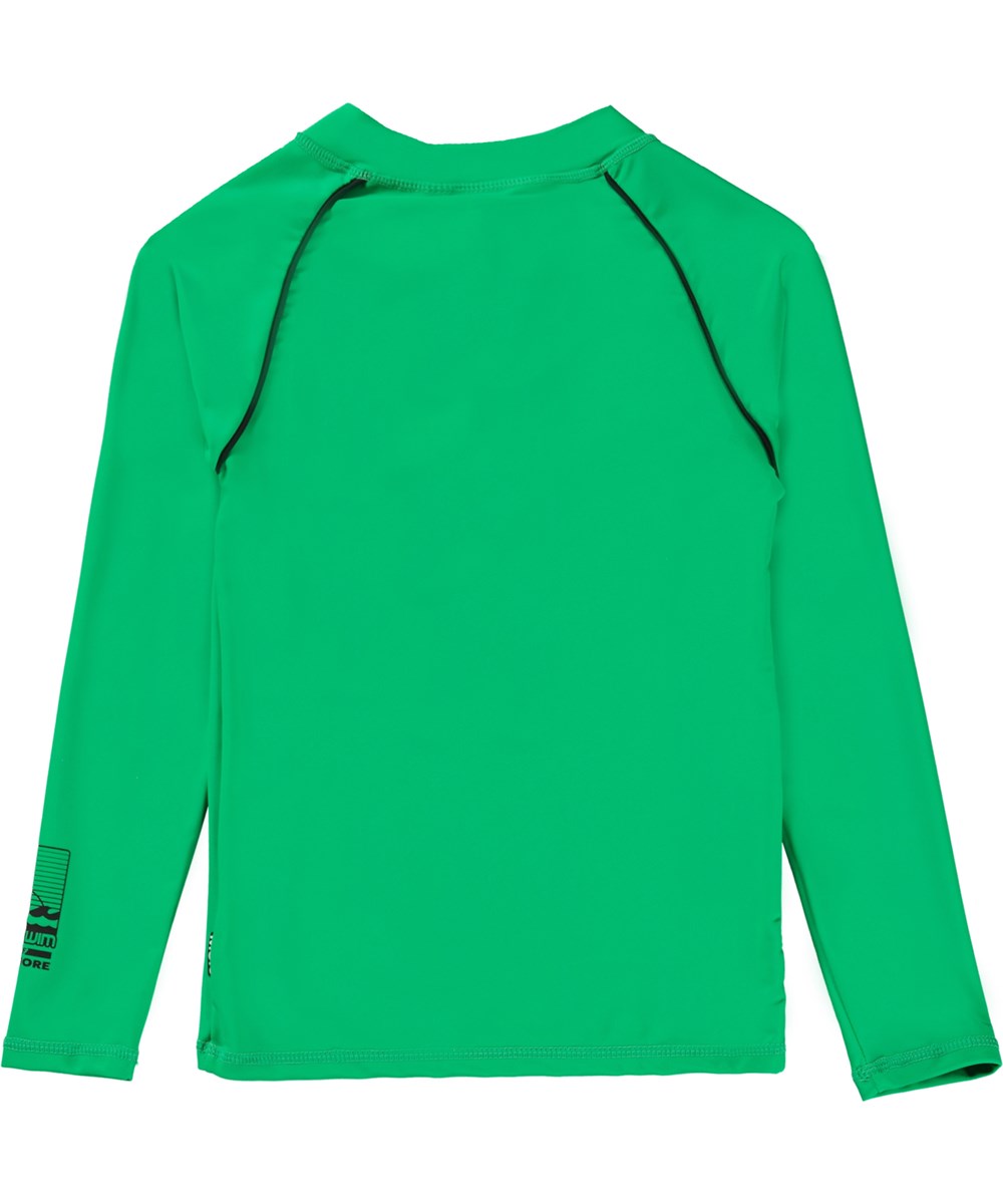 Noble - Bright Green - Green, long sleeve rash guard with zip closure