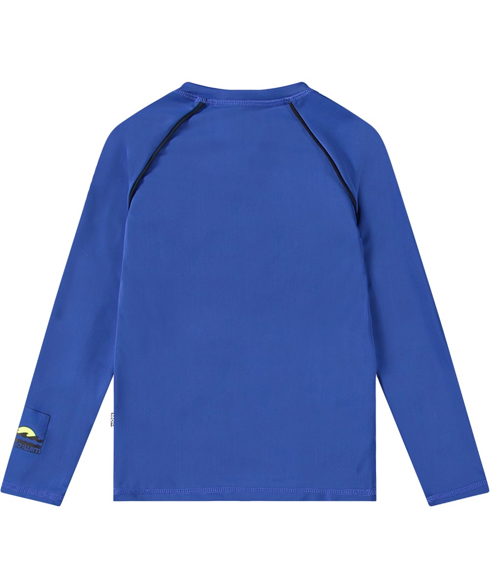 Noble - Reef Blue - Blue rashguard with zip for active children made from recycled polyester with UV protection 50+.