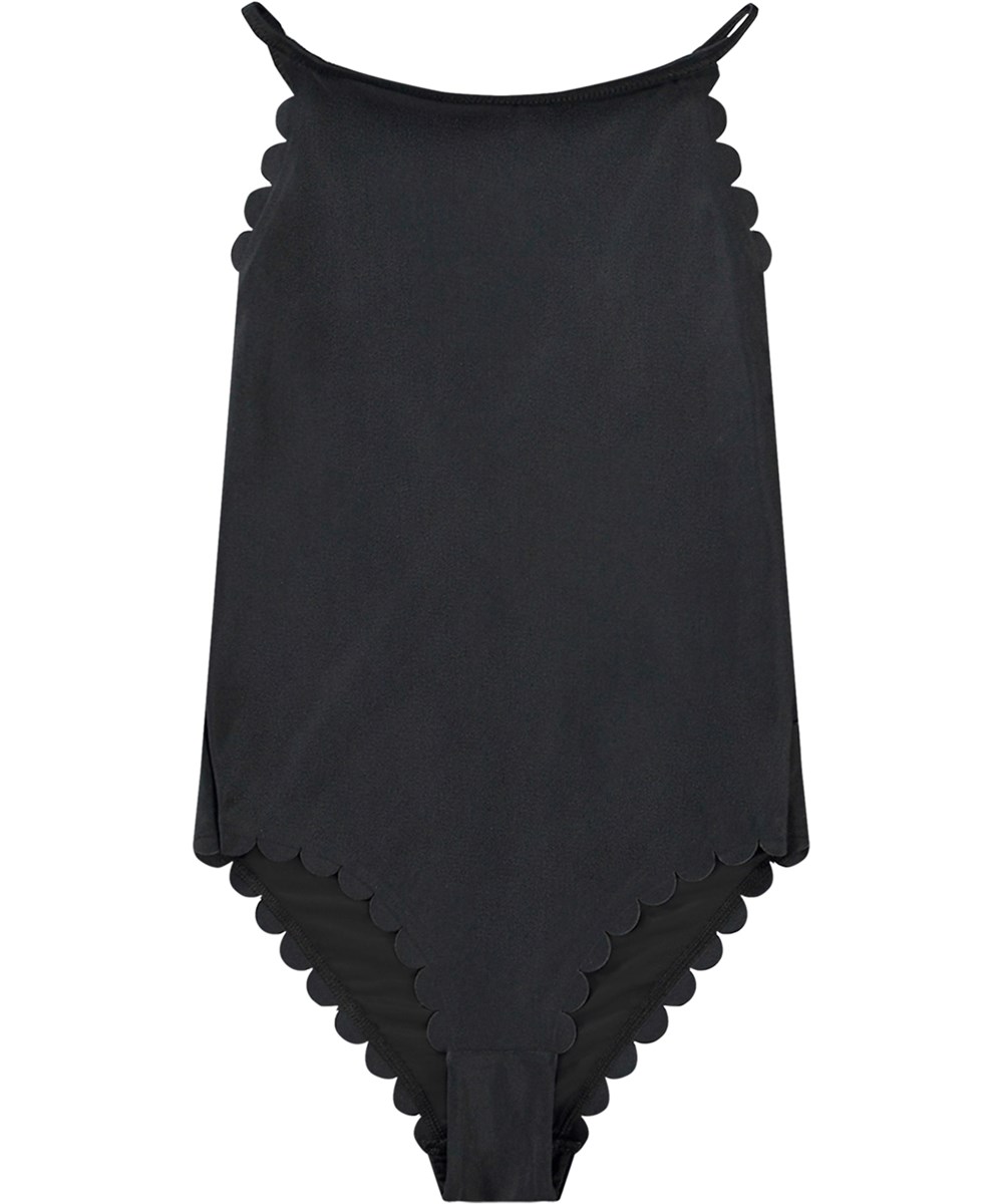 Noelle - Black - Black swimsuit for active children in recycled polyester with UV protection 50+.