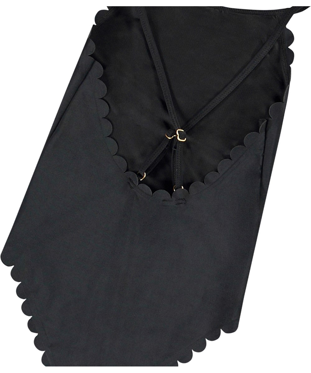 Noelle - Black - Black swimsuit for active children in recycled polyester with UV protection 50+.