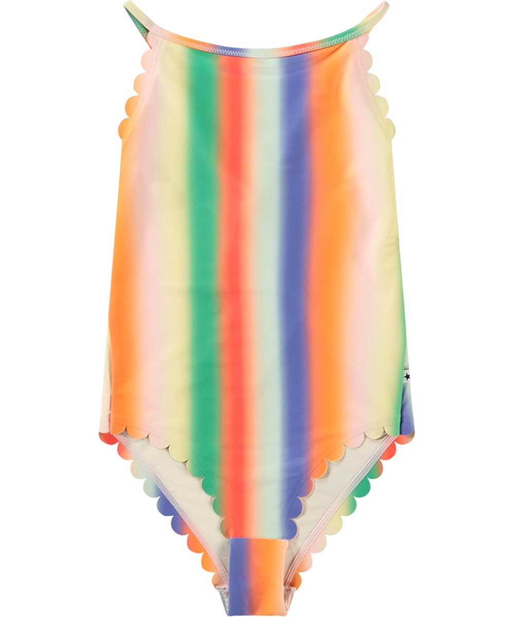 Noelle - Rainbow Light - Rainbow-coloured swimsuit for active children in recycled polyester with UV protection 50+.