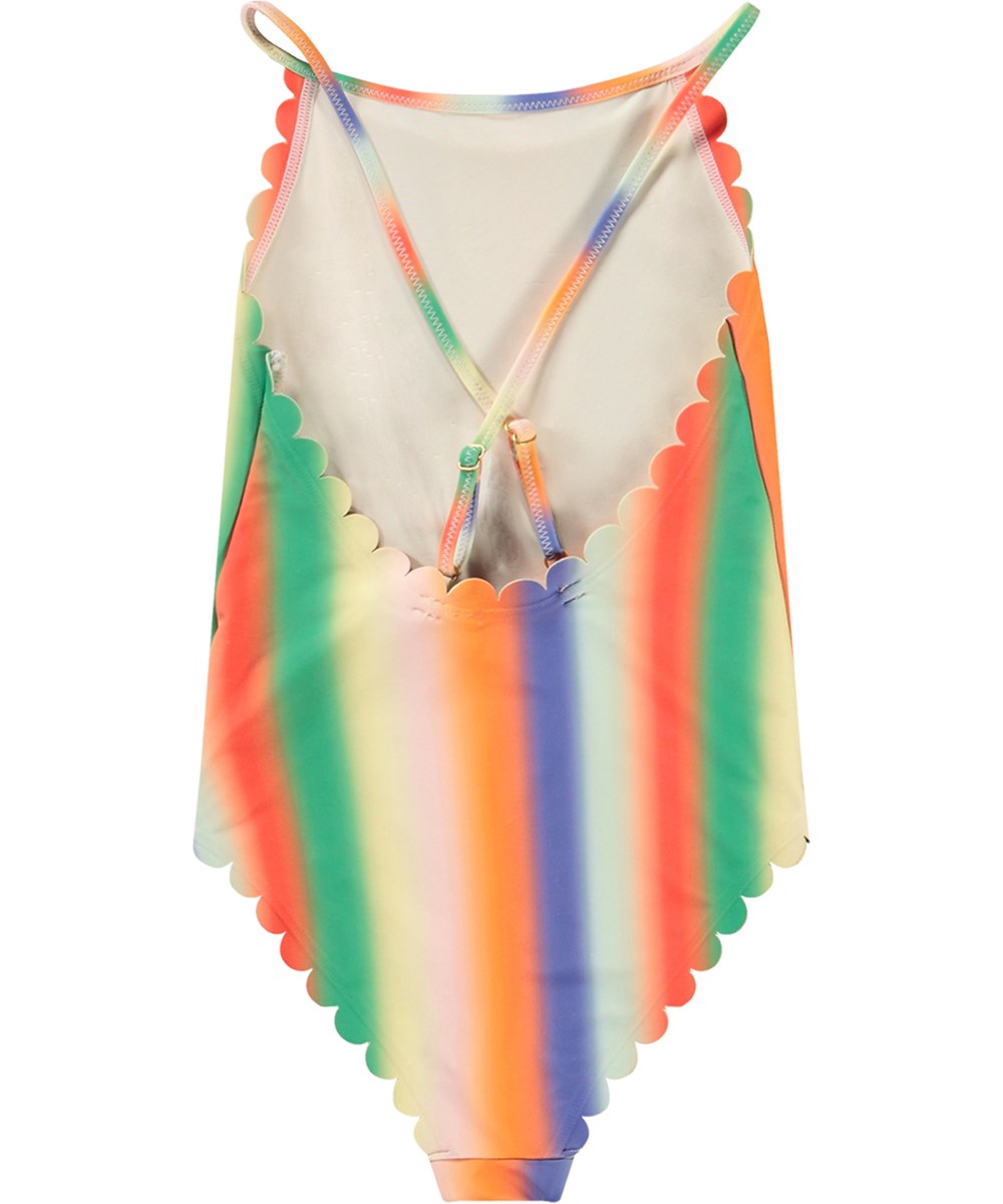 Noelle - Rainbow Light - Rainbow-coloured swimsuit for active children in recycled polyester with UV protection 50+.