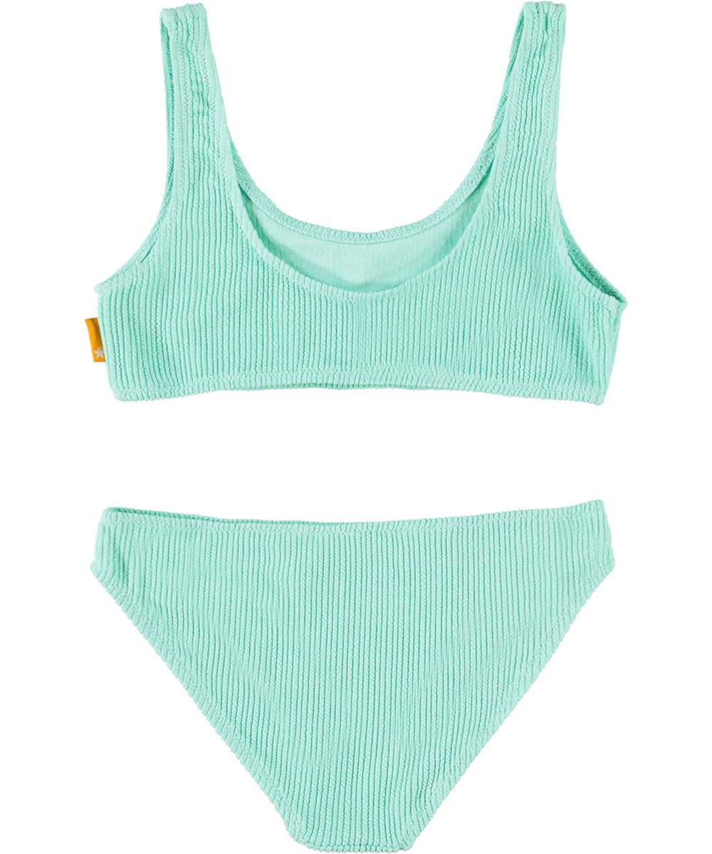 Nola - Cool Mint - Green wavy bikini with smock effect