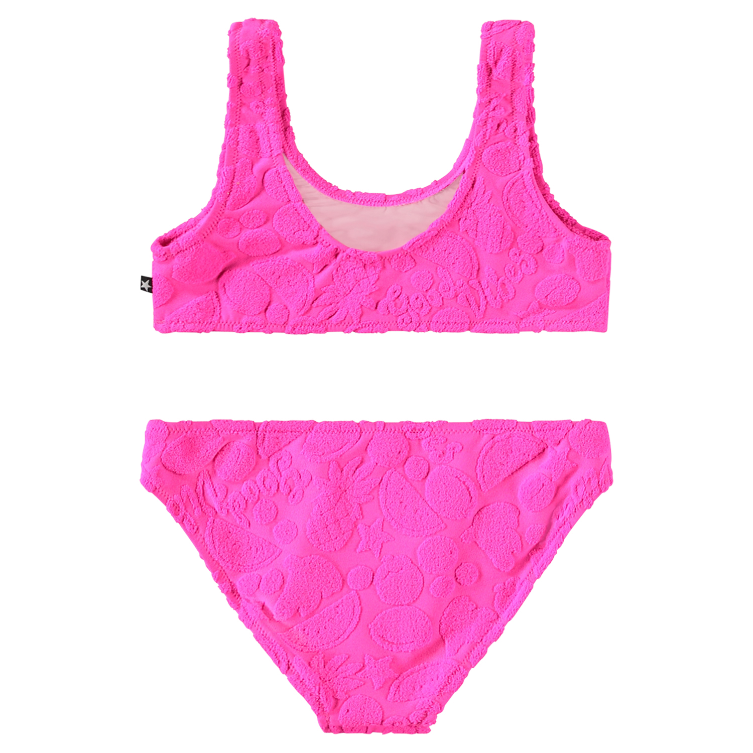 Nola - Fruity Terry - Stretchable pink bikini for children