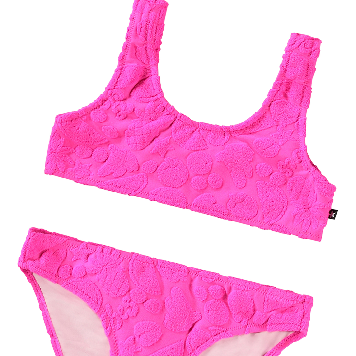 Nola - Fruity Terry - Stretchable pink bikini for children
