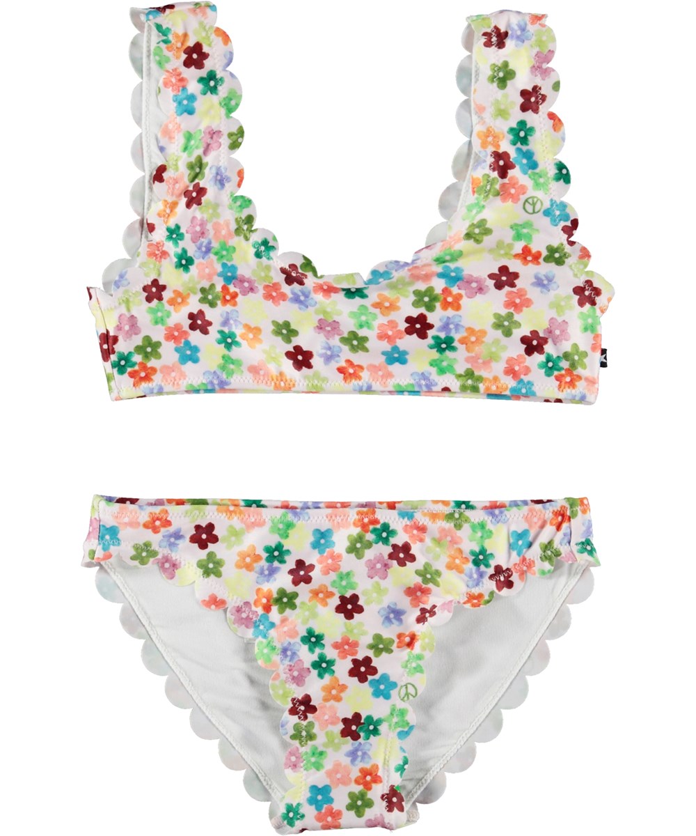 Nolina - Flower Petit - Bikini with wavy edge and floral print 