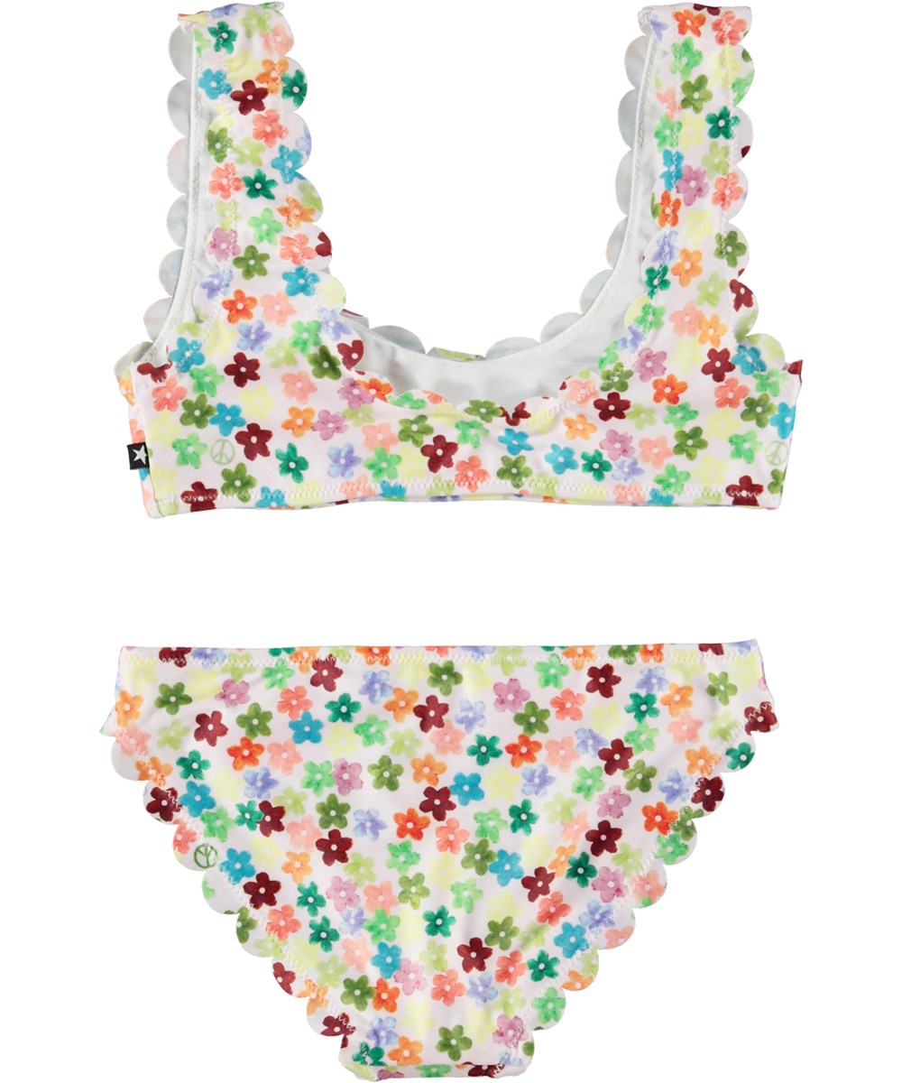 Nolina - Flower Petit - Bikini with wavy edge and floral print 