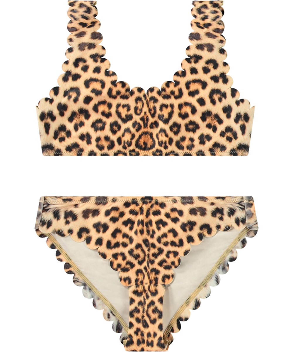 Nolina - Leo Swim - Bikini in cheetah print for active children made from recycled polyester with UV protection 50+.