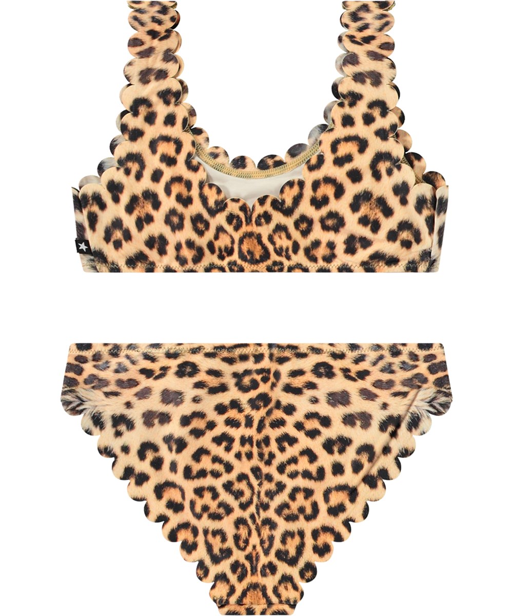 Nolina - Leo Swim - Bikini in cheetah print for active children made from recycled polyester with UV protection 50+.