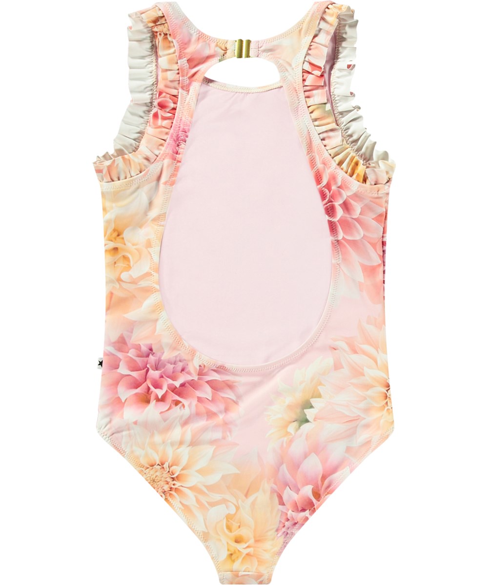 Noona - Dahila Pink - Pink swimsuit for active children in recycled polyester with UV protection 50+.