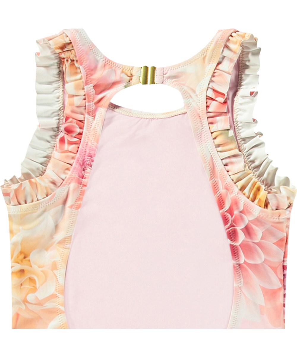 Noona - Dahila Pink - Pink swimsuit for active children in recycled polyester with UV protection 50+.