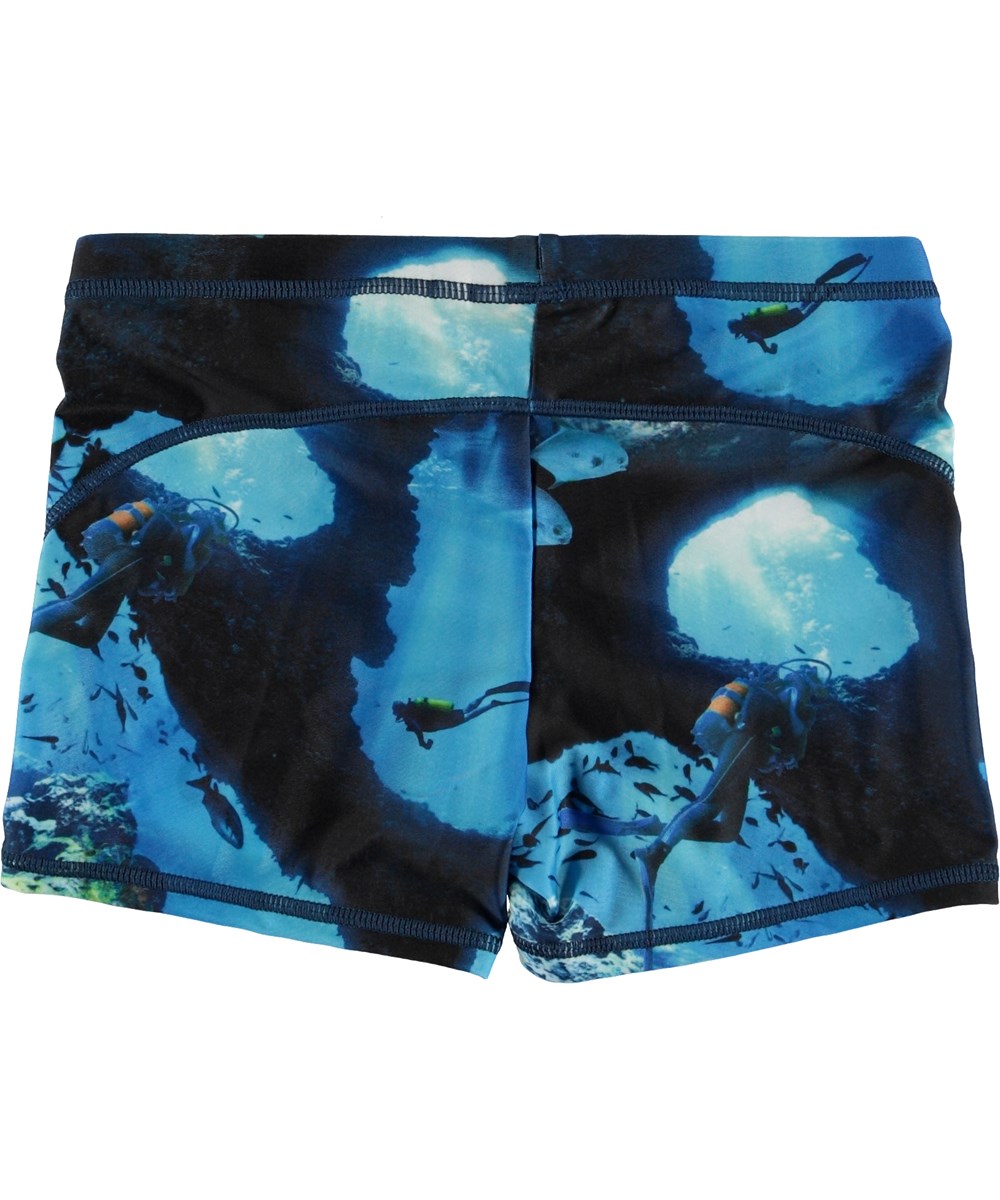 Norton - Cave Camo - UV swim trunks with diver print
