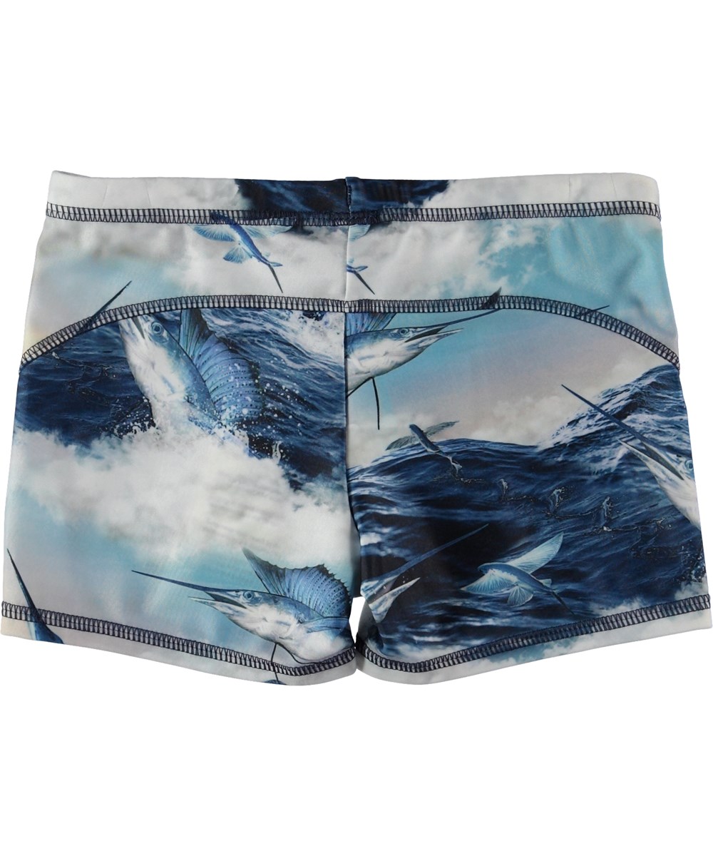 Norton - Jumping Svordfish - Swim trunks with jumping swordfish.