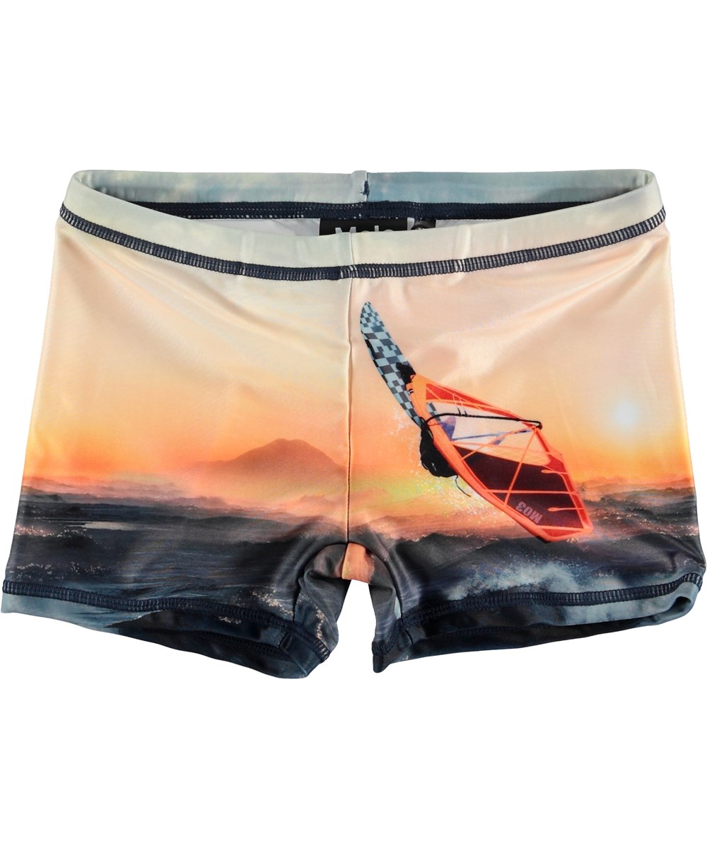 Norton Placed - Point Break - UV swim trunks with surfer