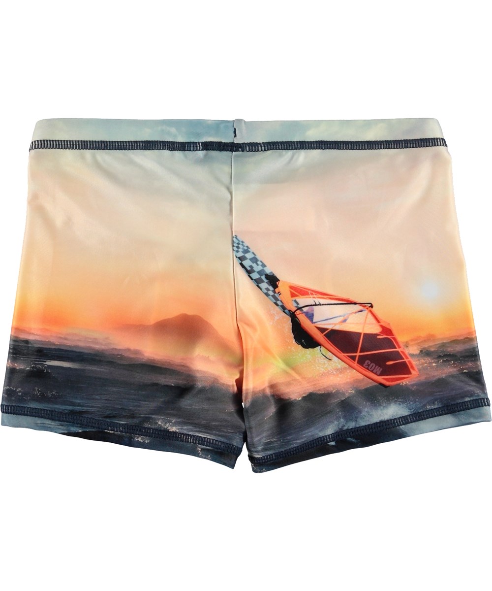 Norton Placed - Point Break - UV swim trunks with surfer