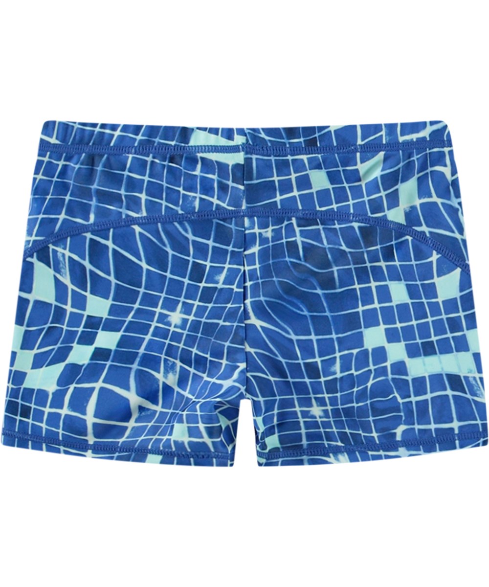 Norton - Tile Smile - Blue sporty swim shorts for active children in recycled polyester with UV protection 50+.