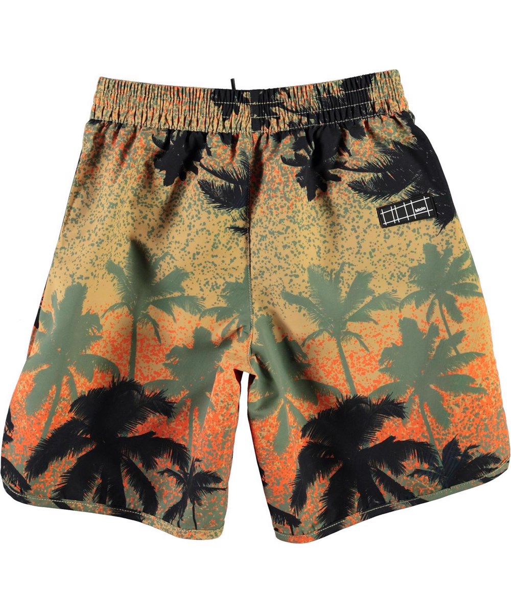 Nox - Sunset Palms - UV swim trunks palm trees