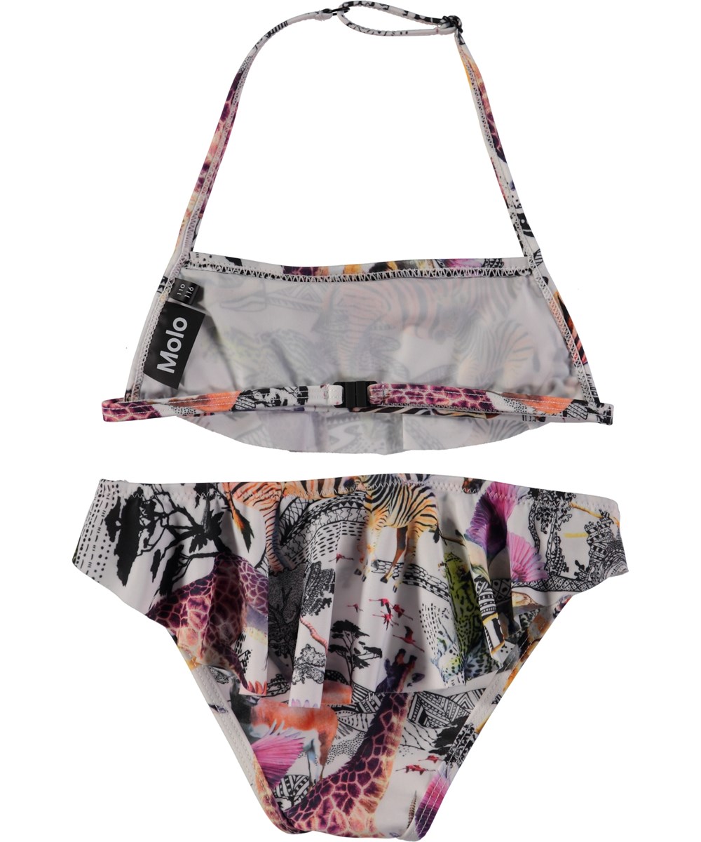 Nula Safari Bikini with ruffles and digital safari print Molo