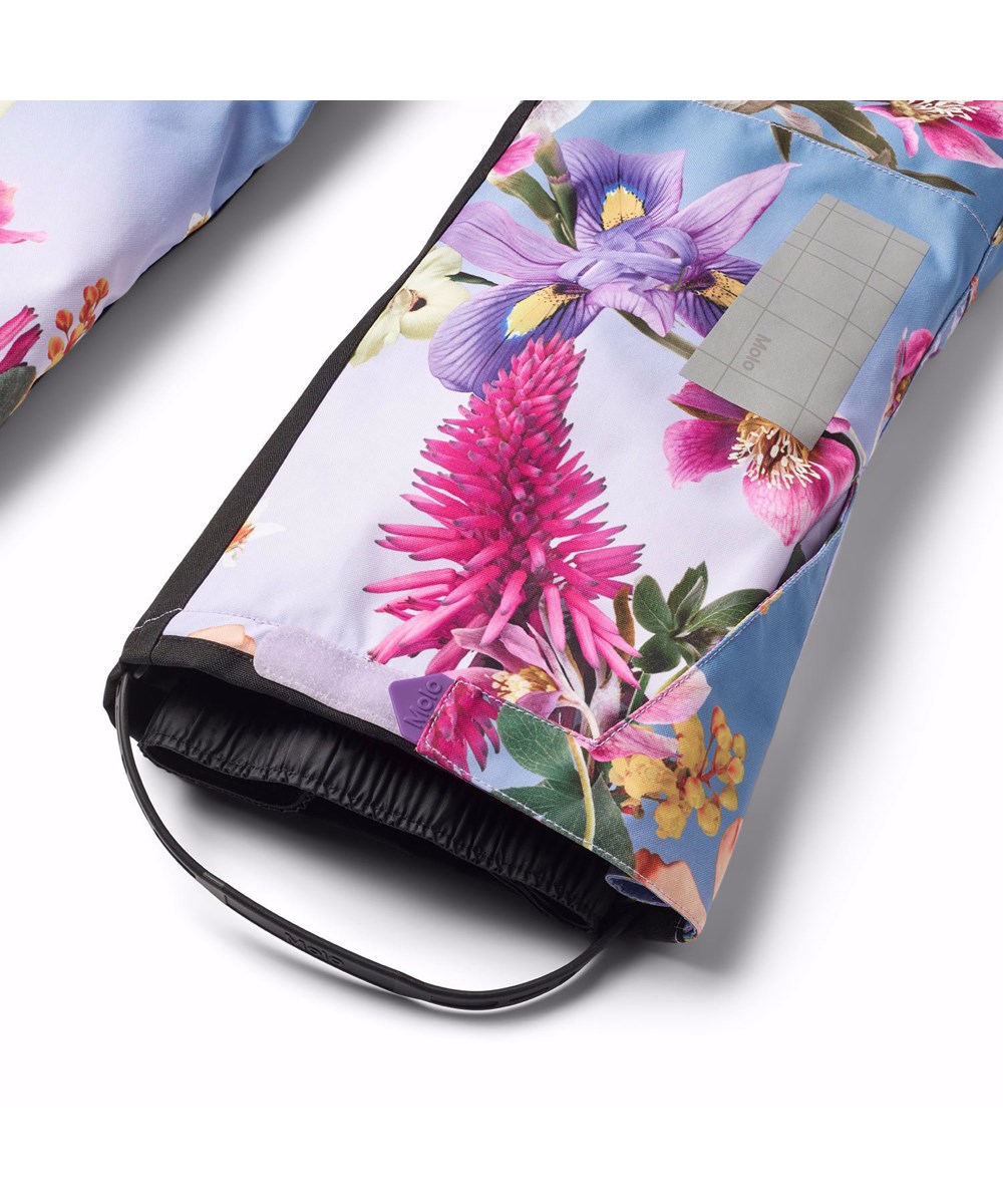 Jump Pro - Gradient Bloom - Vind- och vattentäta byxor för barn i återvunnen polyester med blommigt mönster.