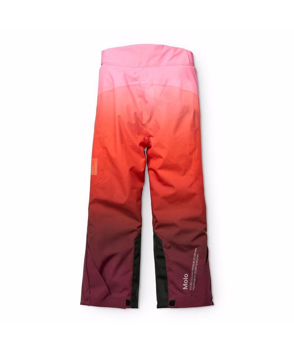 Jump Pro - Fiery Red - Vind- och vattentäta skidbyxor för barn i röda gradientfärger tillverkade av återvunnen polyester och vadderade med 3M™ Thinsulate™.