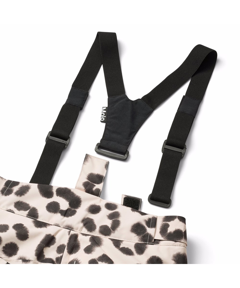 Jump Pro - Snow Leo - Vind- och vattentäta skidbyxor för barn i ett unikt leopardmönster tillverkat av återvunnen polyester och vadderat med 3M™ Thinsulate™.