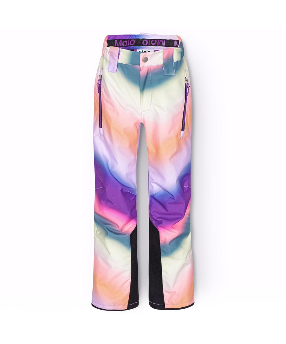 Jump Pro - Wavy Rainbow - Vind- och vattentäta byxor för barn i återvunnen polyester med ett flerfärgat graffiti-tryck.
