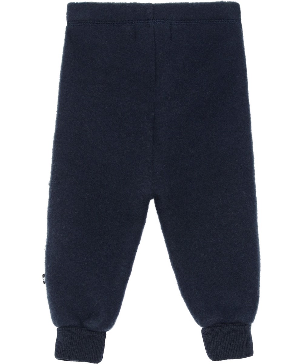 Ulmer - Dark Navy - Blå babybyxor i ull.