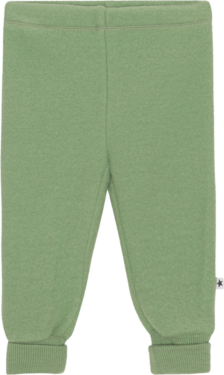 Ulmer - Moss Green - Gröna byxor för de minsta i 100% merinoull