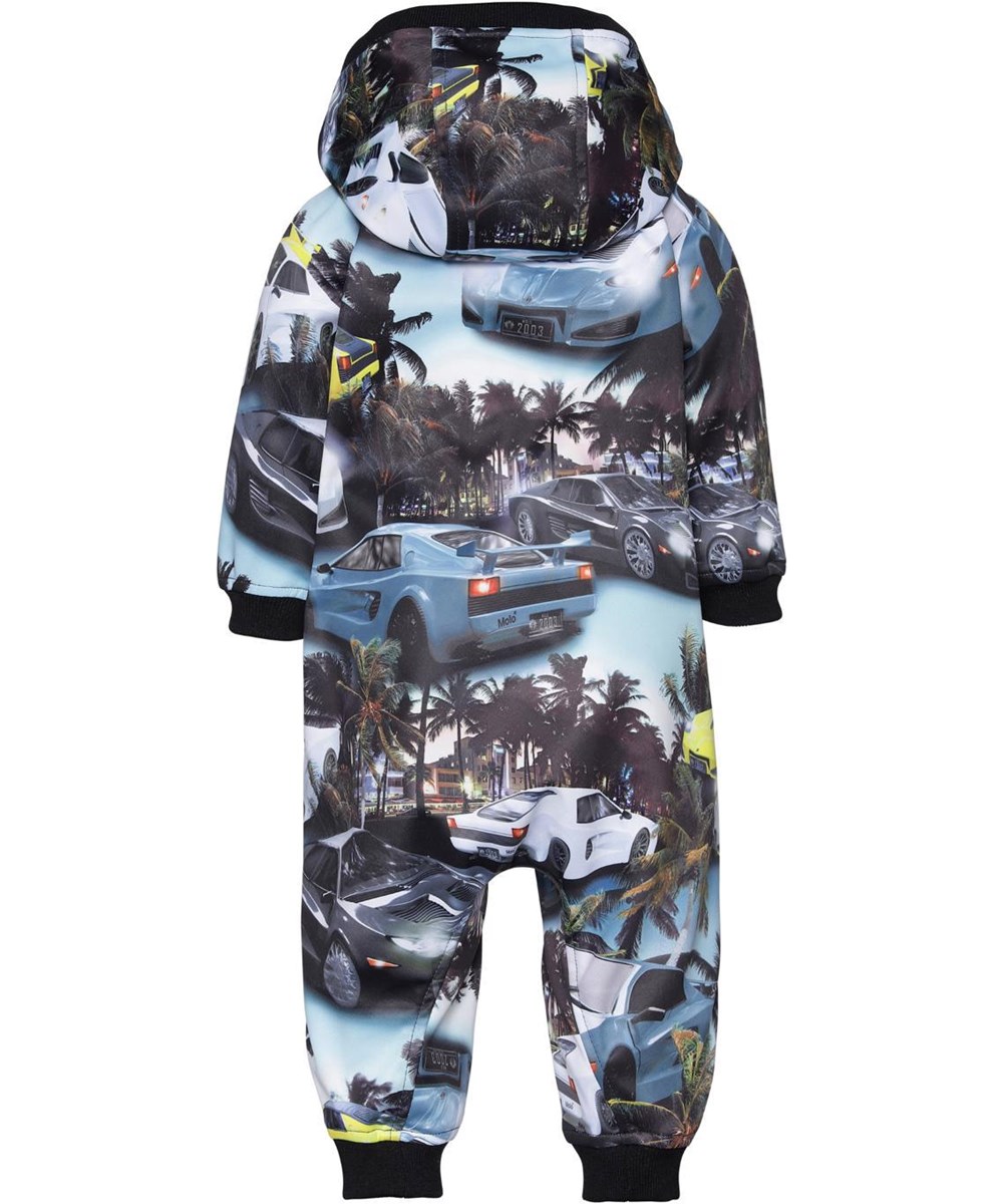 Hill - Fast Cars Blue - Baby softshell overall med bilar