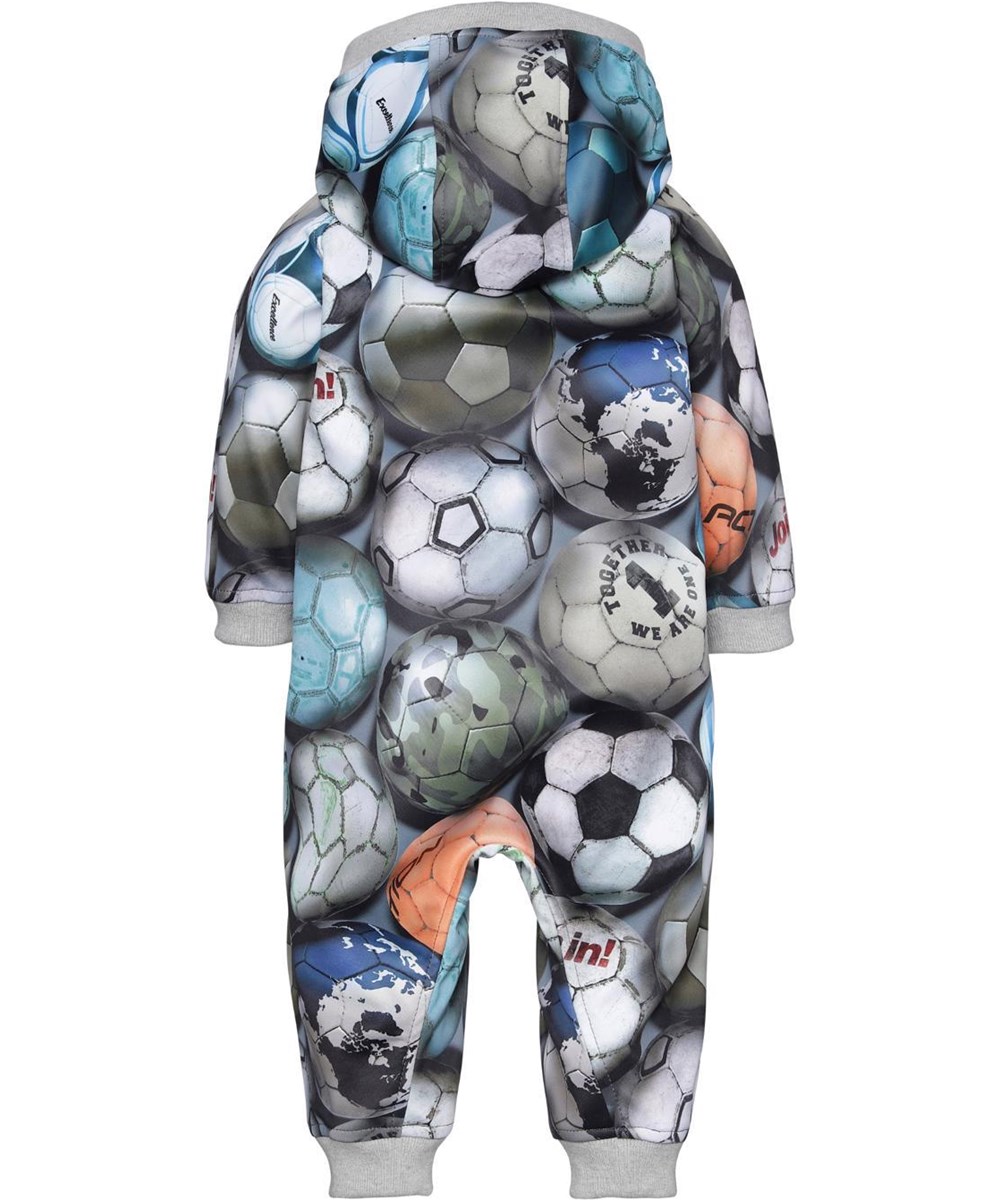 Hill - Football Camo - Babyoverall i softshell med fotbollar
