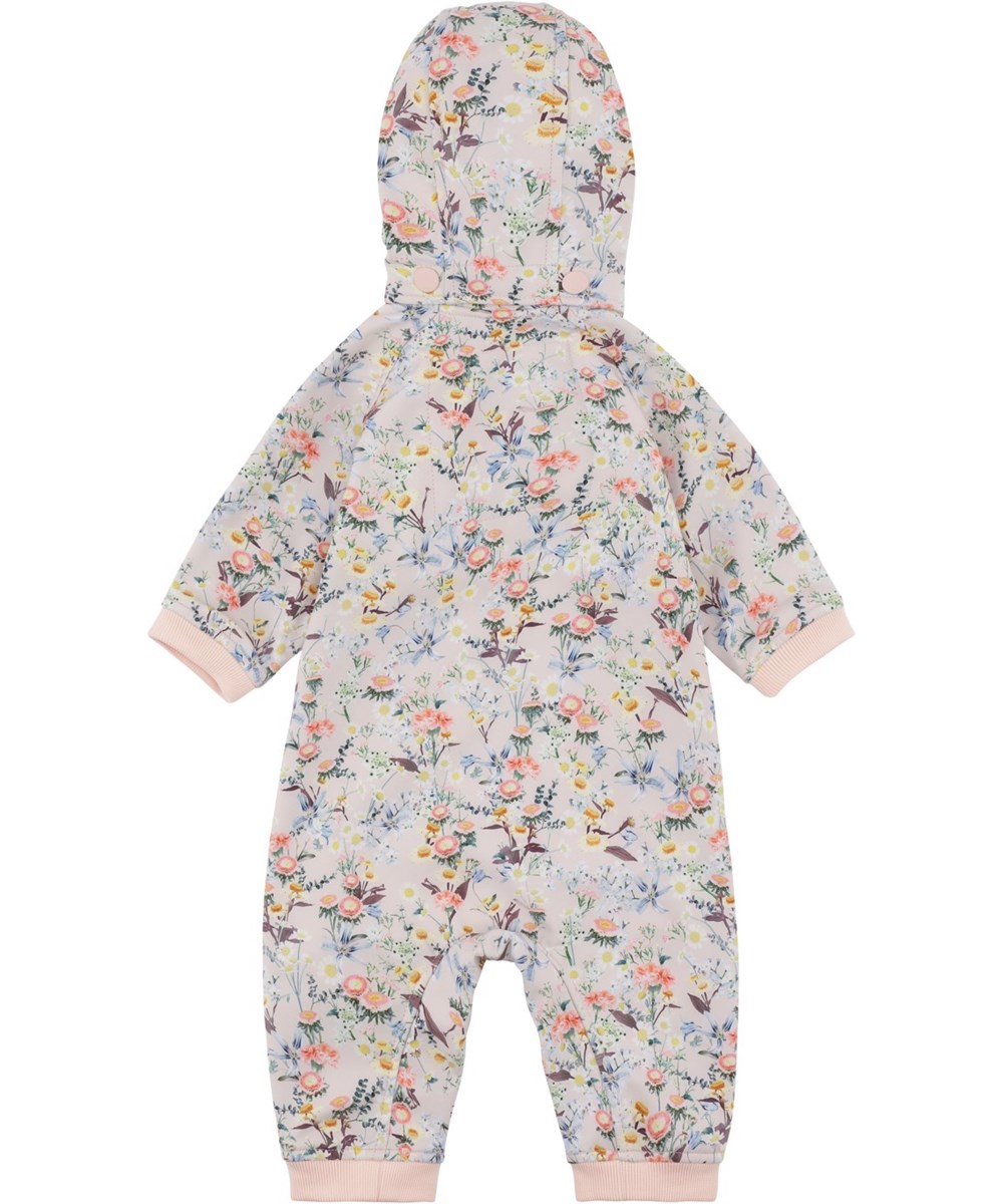 Hill - Mini Meadow - Återvunnen softshelldräkt till baby med blommor.