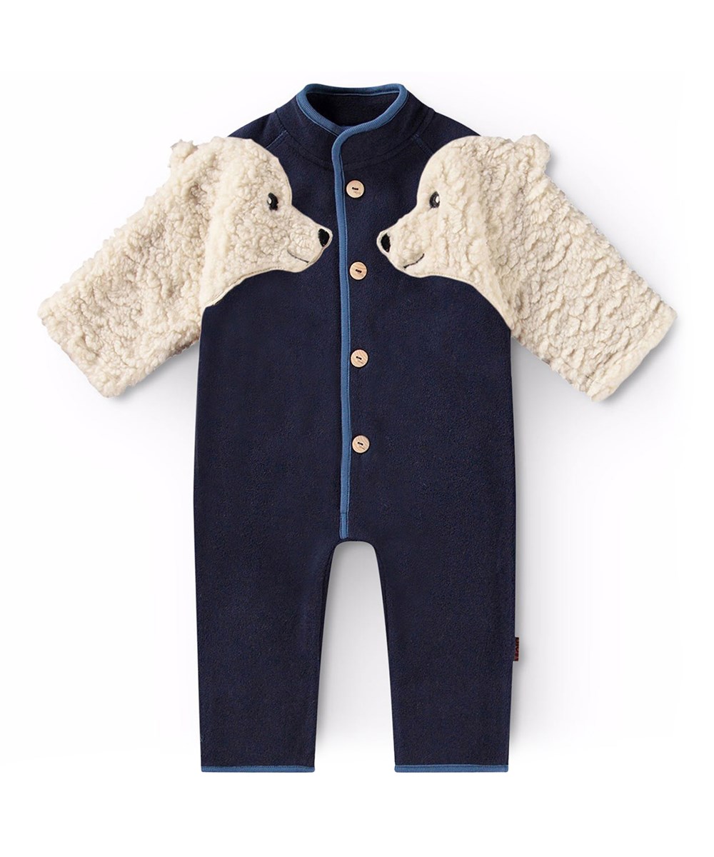 Udo - Dark Night - Mörkblå och off-white fleecedräkt för baby och småbarn