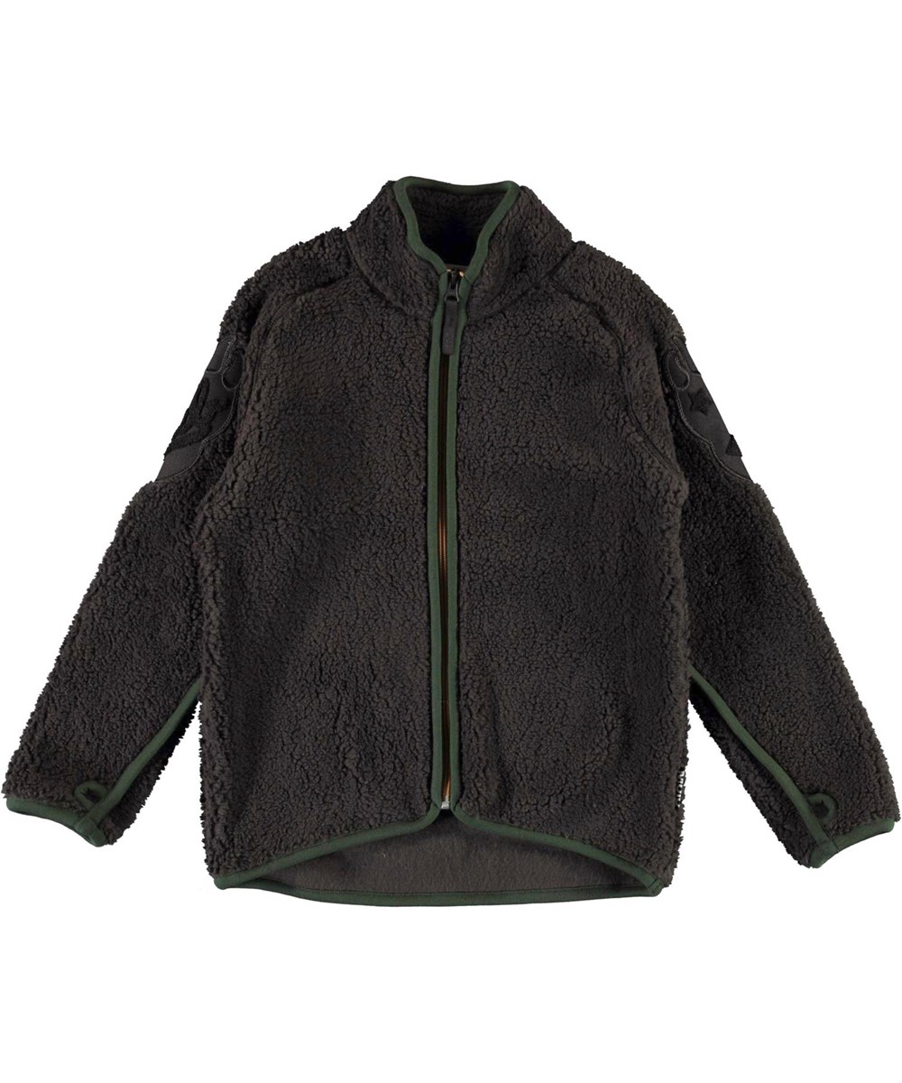 Ulan - Brown Darkness - Brun teddy fleecejacka