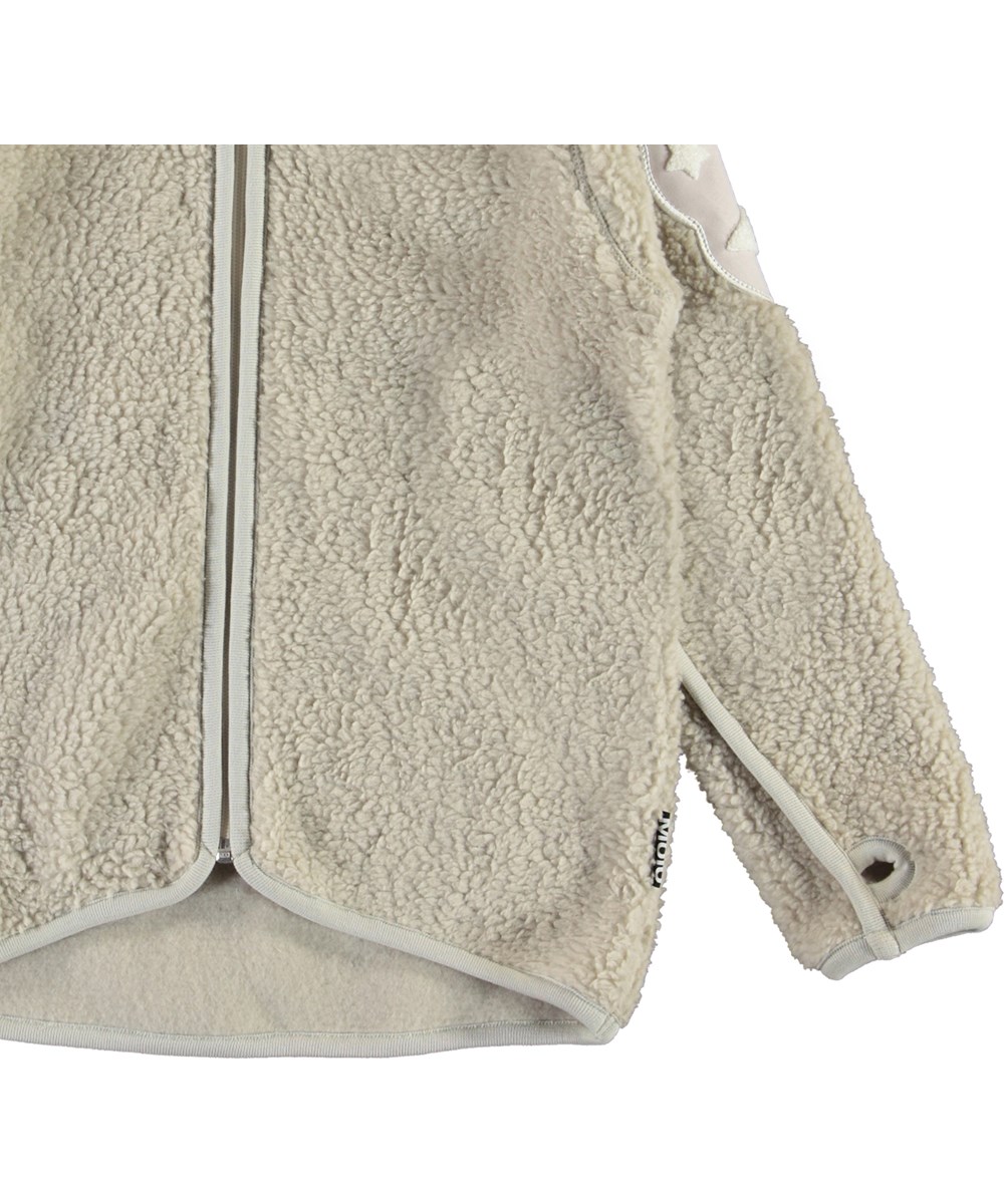 Ulan - Dark White - Ljus teddy fleecejacka