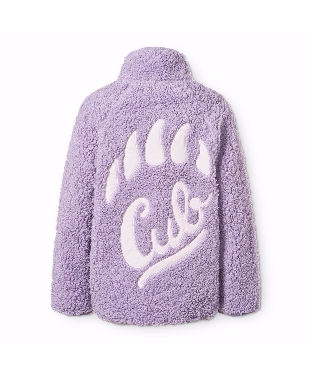 Ulan - Daybreak - Lila fleecefodrad jacka för barn tillverkad av återvunnen polyester med en fin ryggplatta i slitstark nylon.