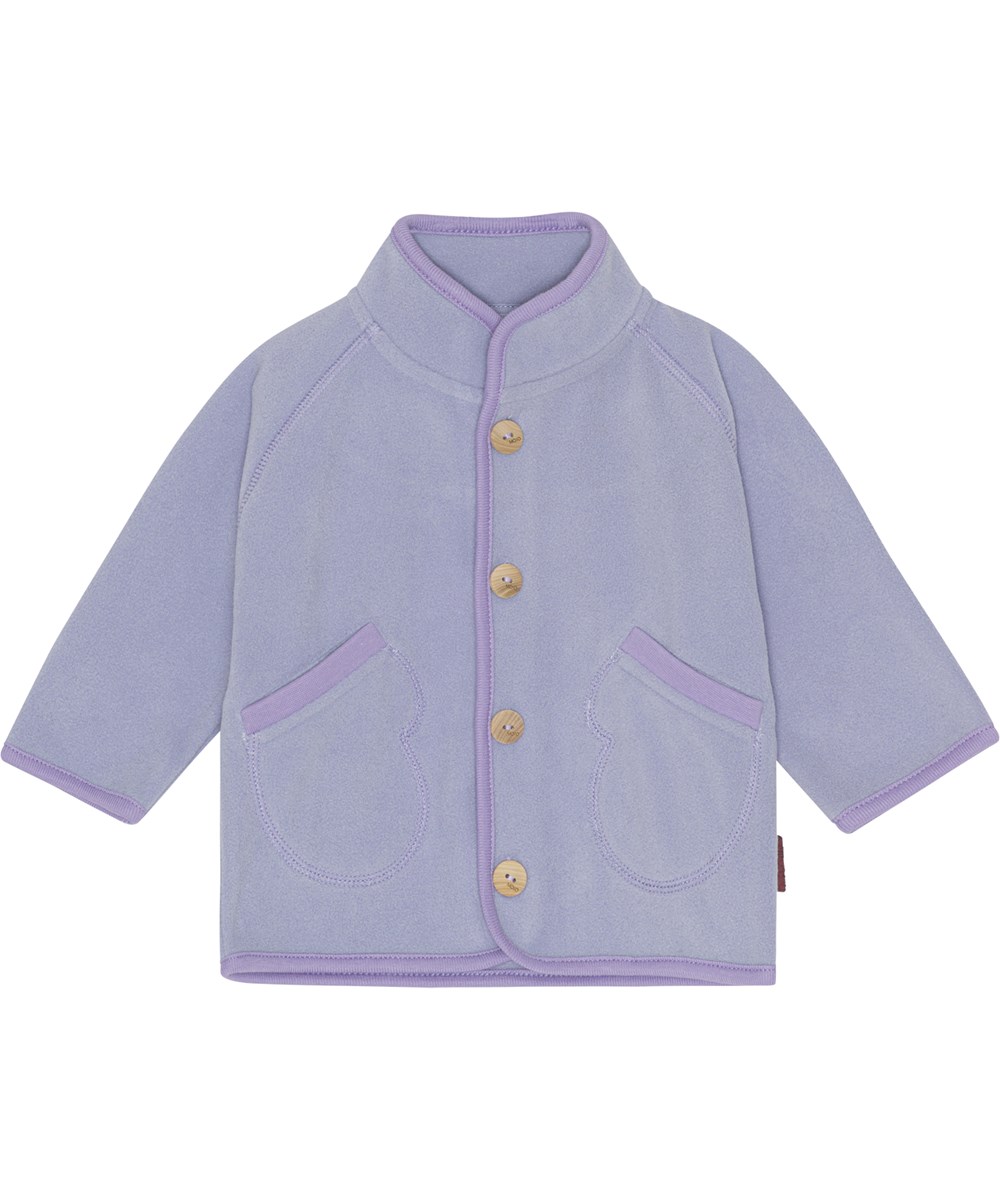 Uli - Cosmic Sky - Lila baby fleecejacka i 100% återvunnen polyester