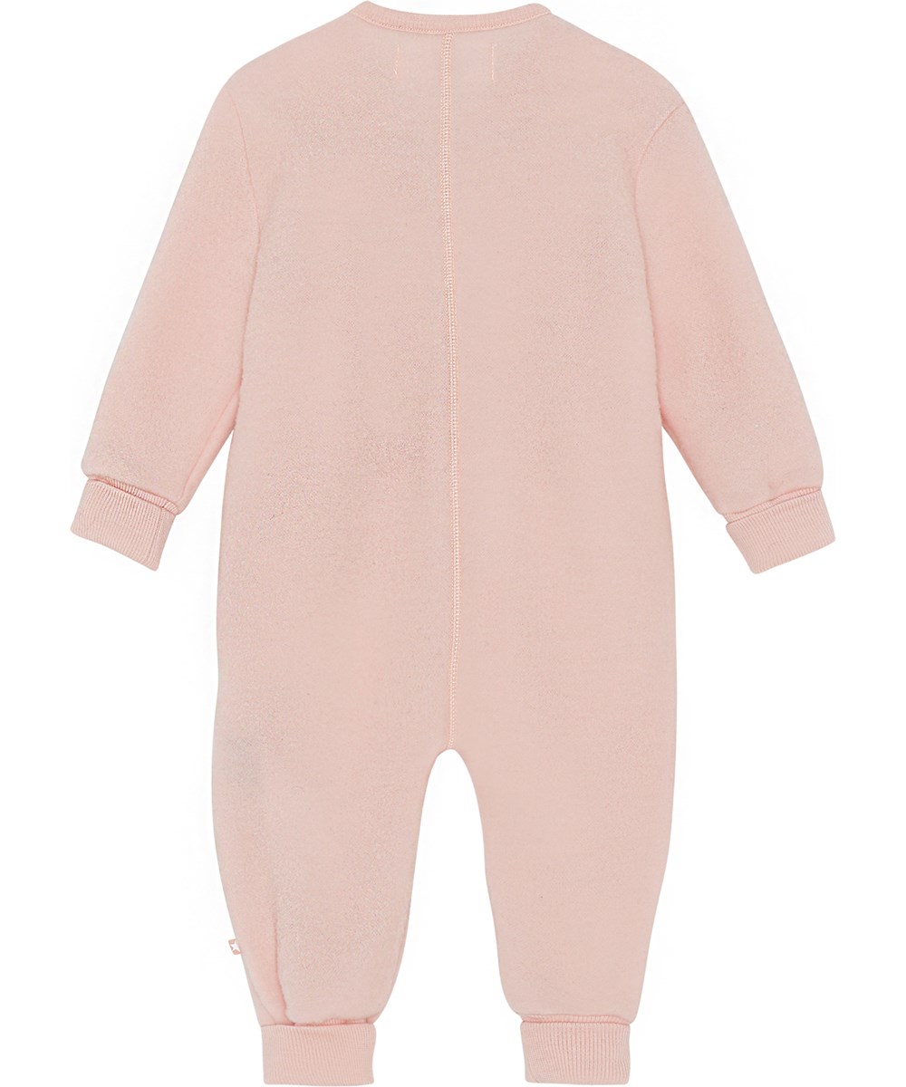 Umar - Wild Rose - Rosa babydräkt i ull med knappar.