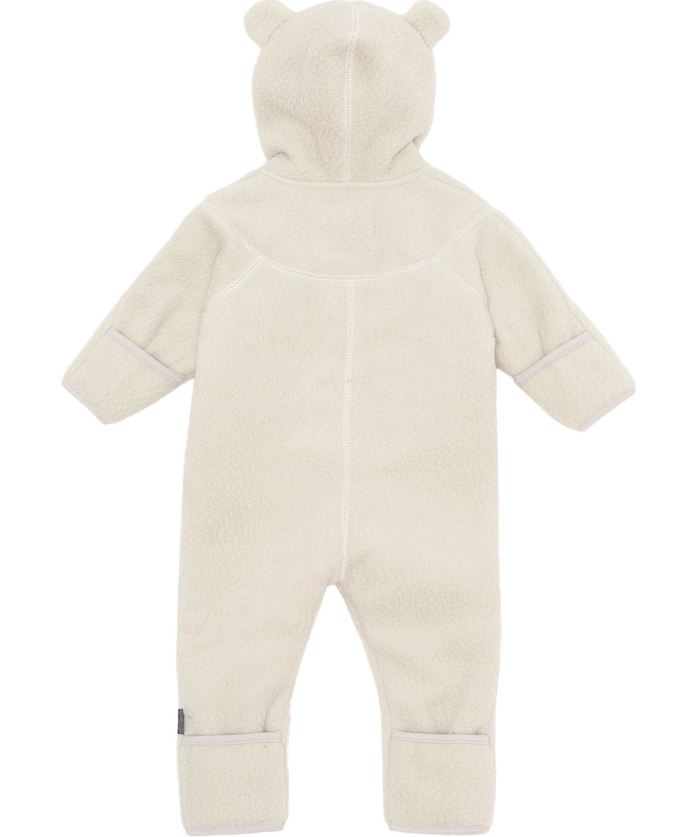 Umeko - Moon - Återvunnen råvit fleecedräkt till baby.
