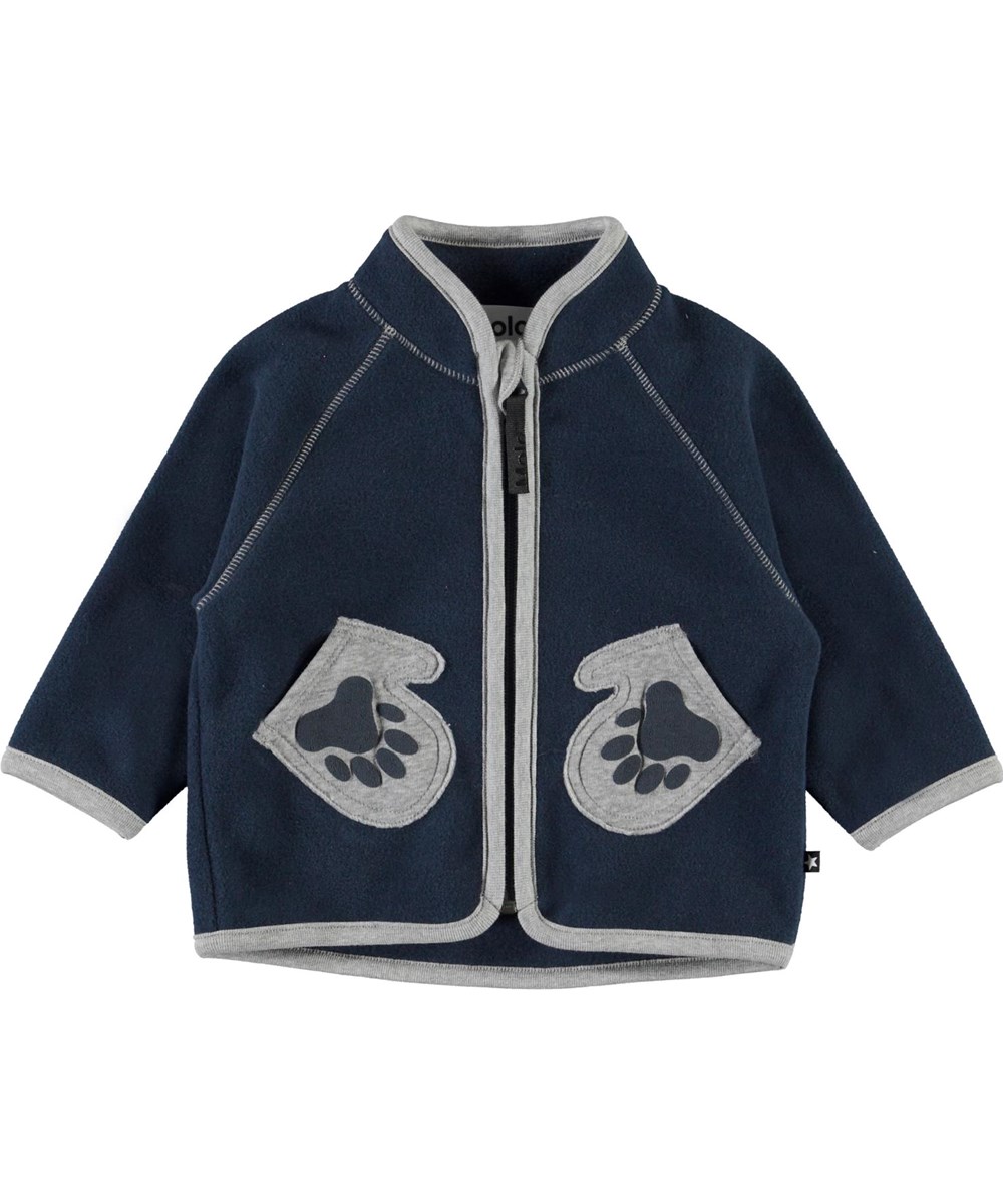 Uni - Summer Night - Blå babyfleece med vantfickor