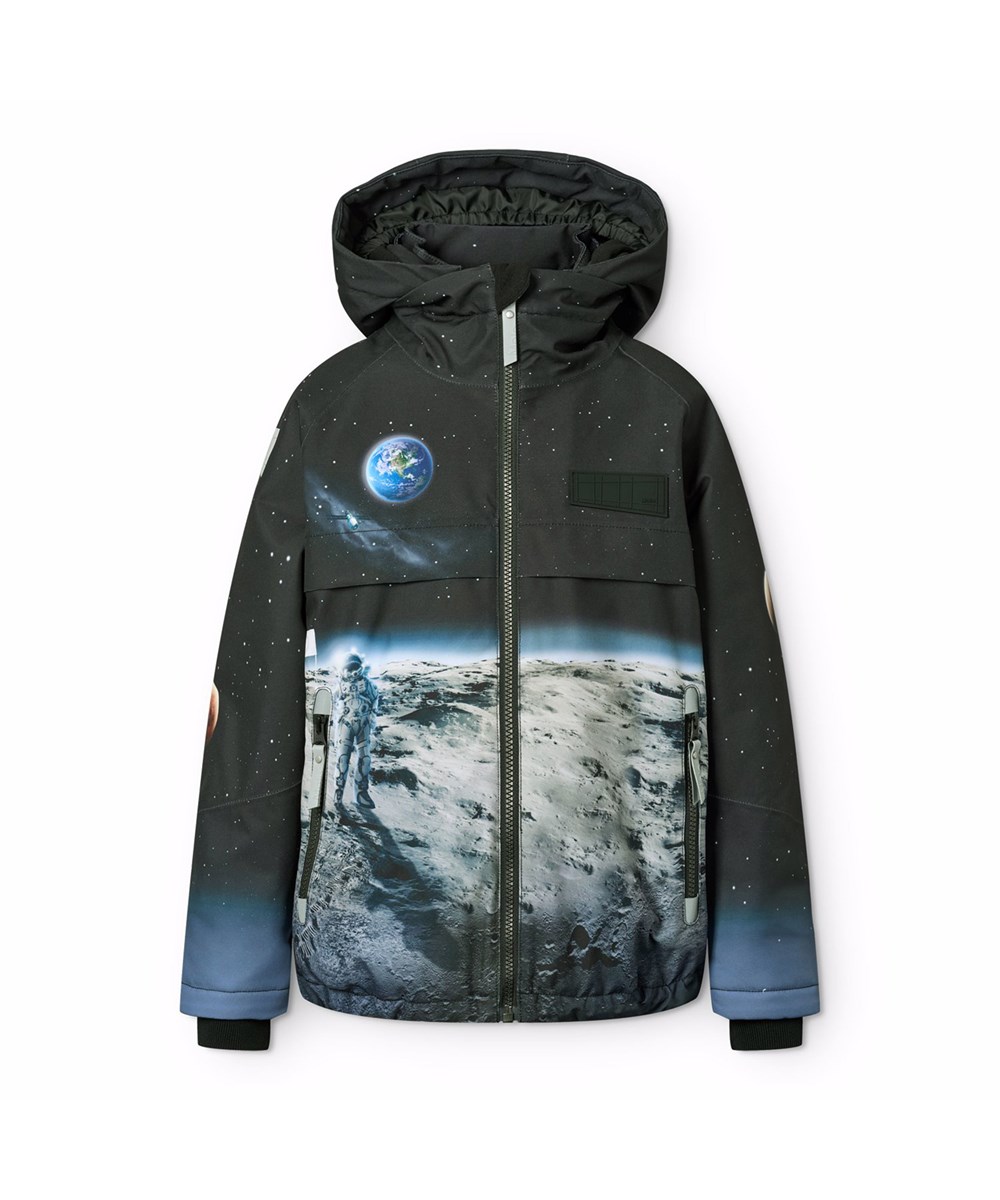 Castor - On The Moon - Vind- och vattentät svart och blå vinterjacka för barn i återvunnen polyester, vadderad med 3M™ Thinsulate™.
