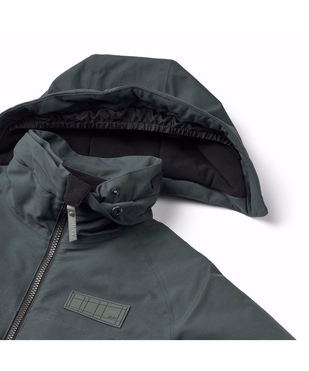 Castor - Space Grey - Grå vind- och vattentät vinterjacka för barn i återvunnen nylon.