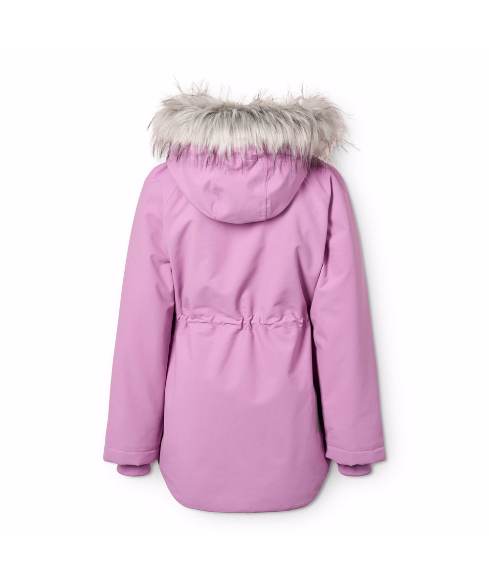 Cathy Fur - Purple Ray - Lila vind- och vattentät vinterjacka för barn i återvunnen polyester, vadderad med 3M™ Thinsulate™.