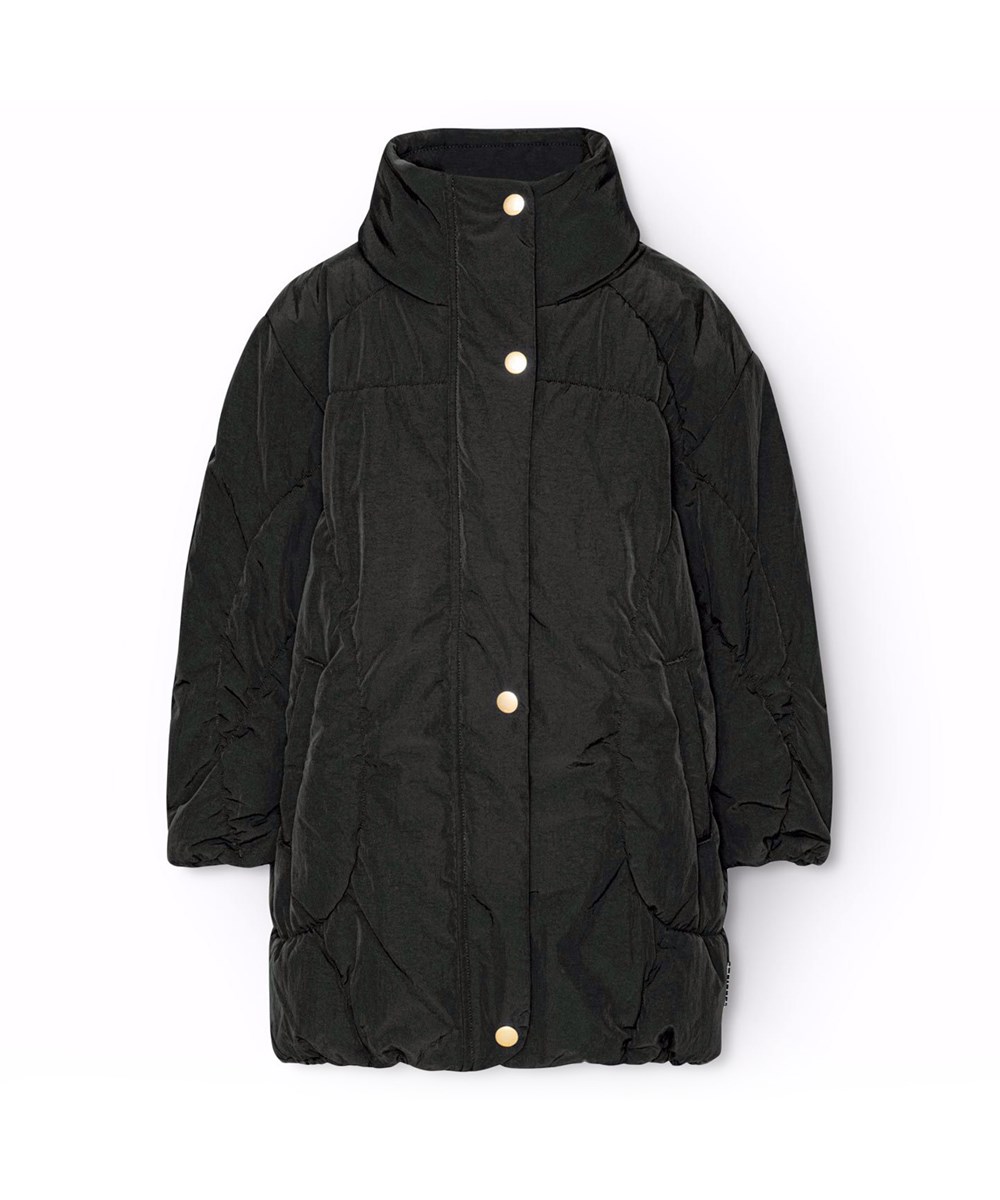 Halima - Black - Vattenavvisande svart jacka för barn av återvunnen nylon.