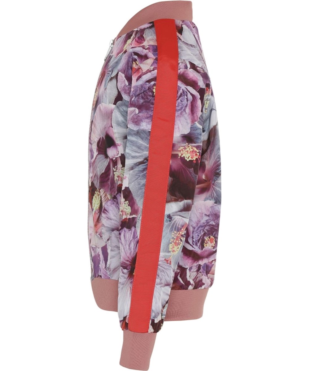 Hanna - True Hibiscus - Blommig jacka med röd rand