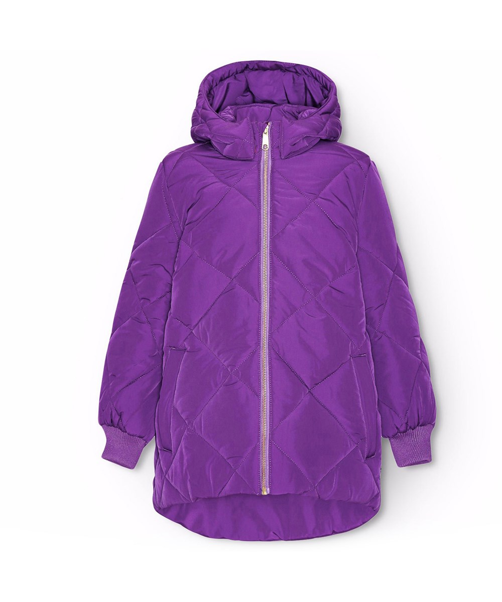 Hannah - Warm Purple - Vattenavvisande lila jacka för barn i mjukt vadderat material 