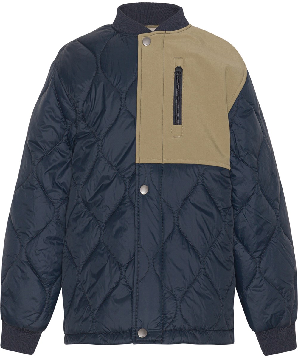 Harold - Night Navy - Quiltad mörkblå jacka som är återvunnen.