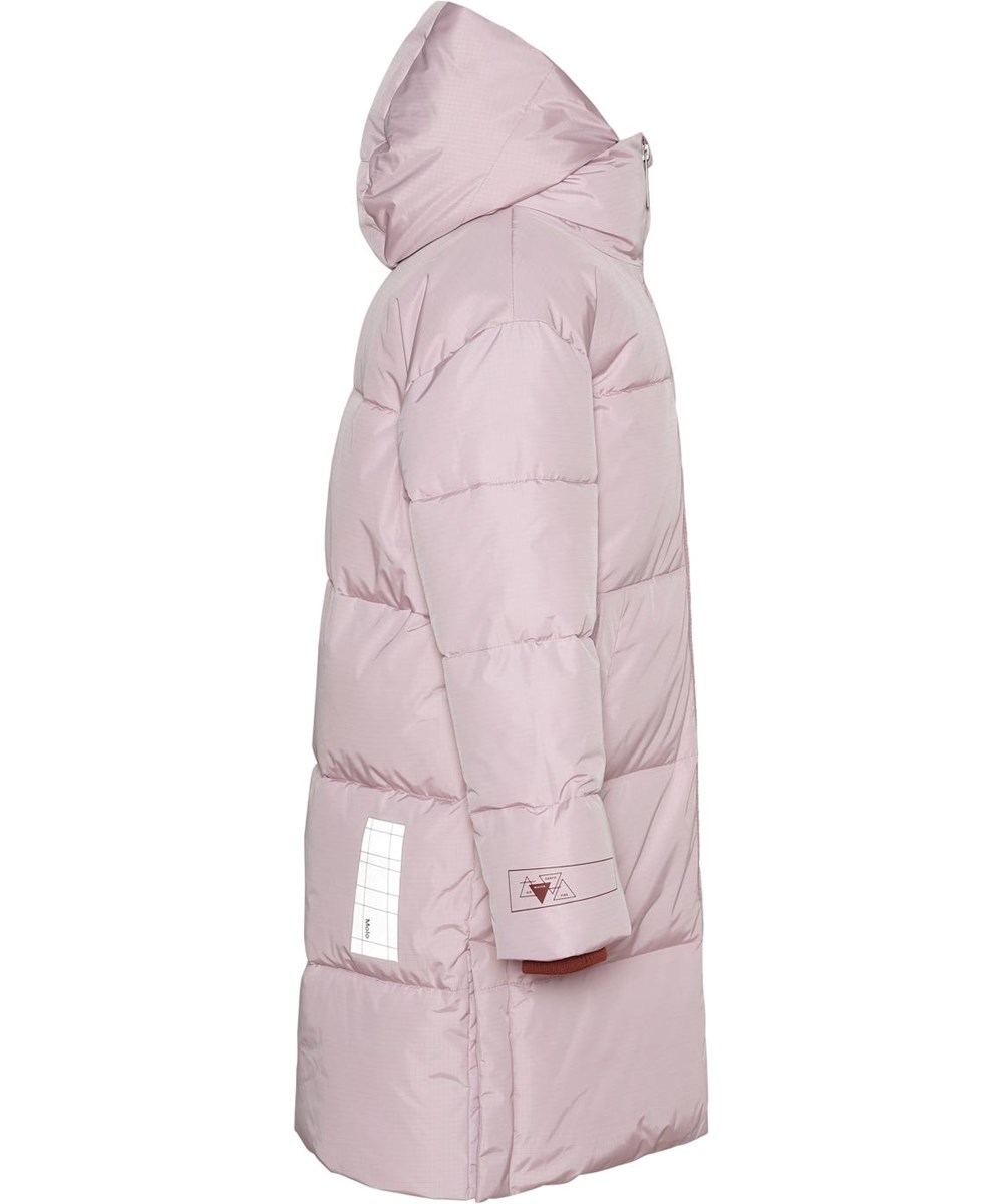 Harper - Blue Pink - Återvunnen lång och varm kappa i rosa.