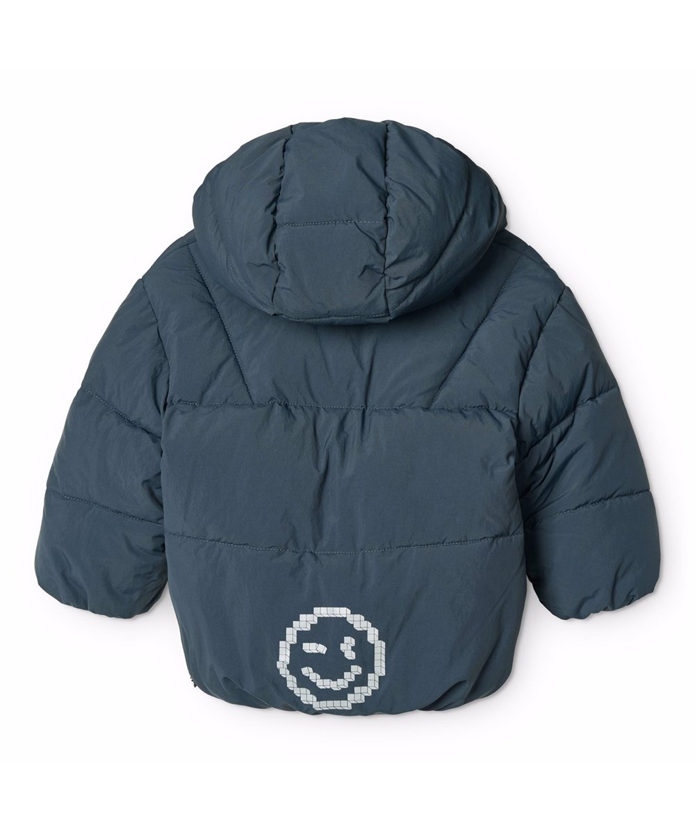 Harpo - Night Navy - Vattenavvisande mörkblå jacka för de små tillverkad av återvunnen polyester med avtagbar huva.